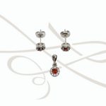 JUEGO PLATA RODIZADA REDONDO MINI RUBI SIN CADENA