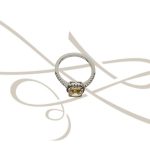 ANILLO PLATA RODIZADA TOPACIO AMARILLO CUADRO CON HALO