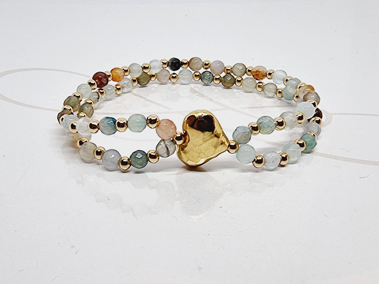 PULSERA DOBLE HILO BICOLOR CON DIJE