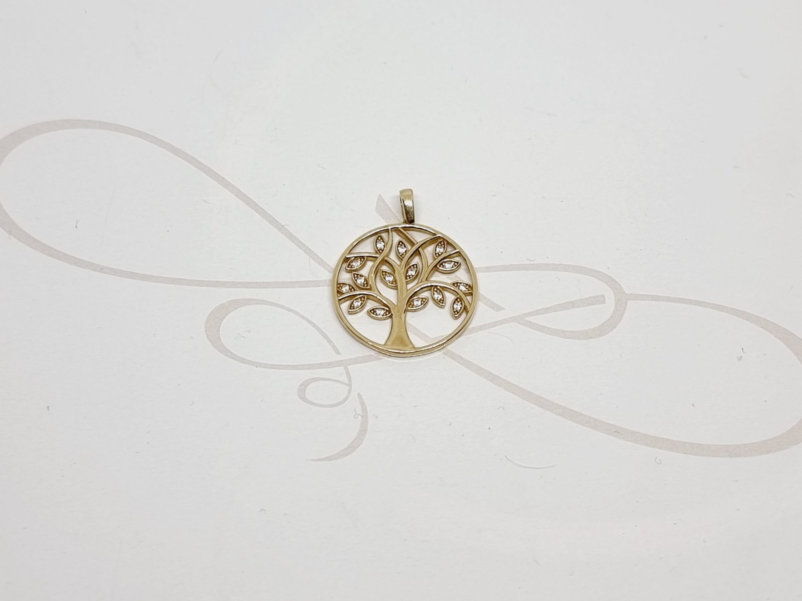 DIJE ARBOL DE LA VIDA CON ZIRCONIA ORO 10K