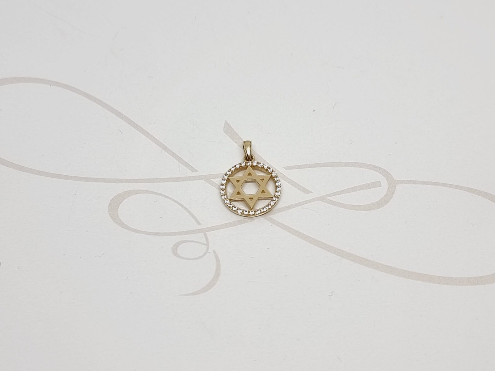 DIJE ESTRELLA DAVID ZIRCONIA ORO 10K