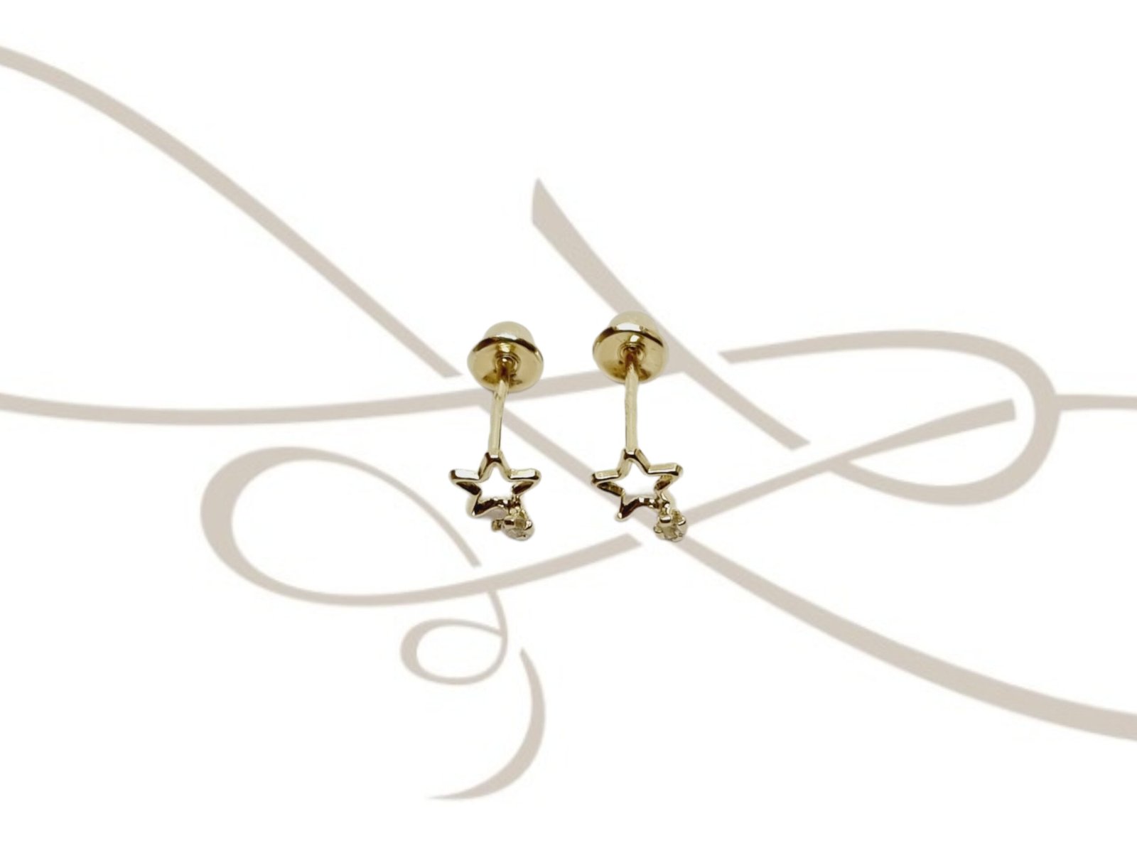 DORMILONA MINI ESTRELLA ZIRCONIA ORO 10K