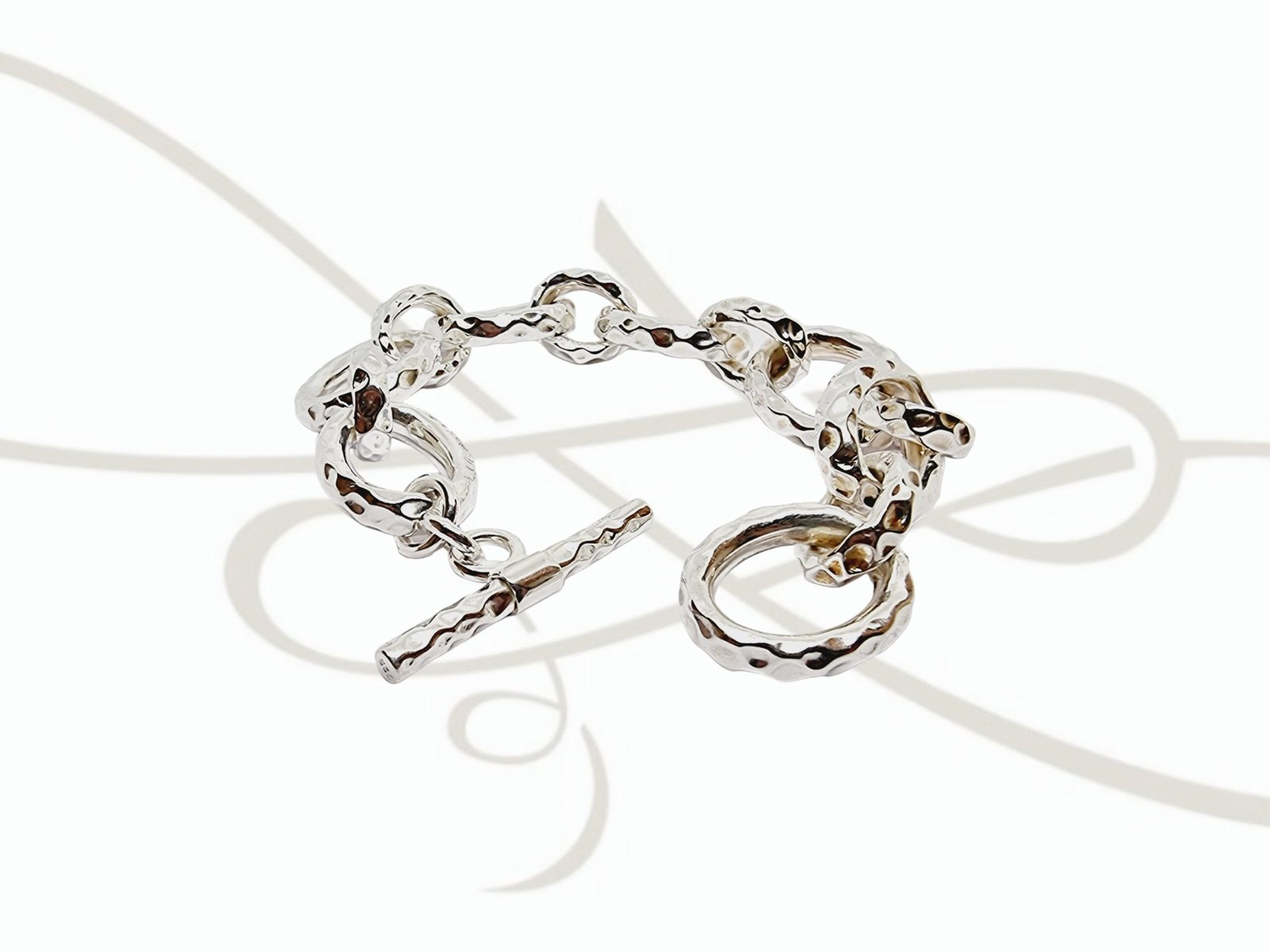 PULSERA AROS GRANDES MARTILLADOS