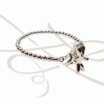 PULSERA PLATA CON DIJE PERRO GLOBO BOLITAS