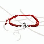 PULSERA TEJIDA ROJA NUDO BRUJA PLATA