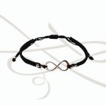 PULSERA TEJIDA NEGRA INFINITO PLATA