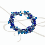PULSERA TEJIDA HILO PLATA LAPISLAZULI