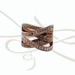 ANILLO PLATA RECUBRIMIENTO ORO ROSA CON ZIRCONIA Y BAGUETTE