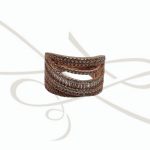 ANILLO PLATA RECUBRIMIENTO ORO ROSA LINEAS CURVAS ZIRCONIA