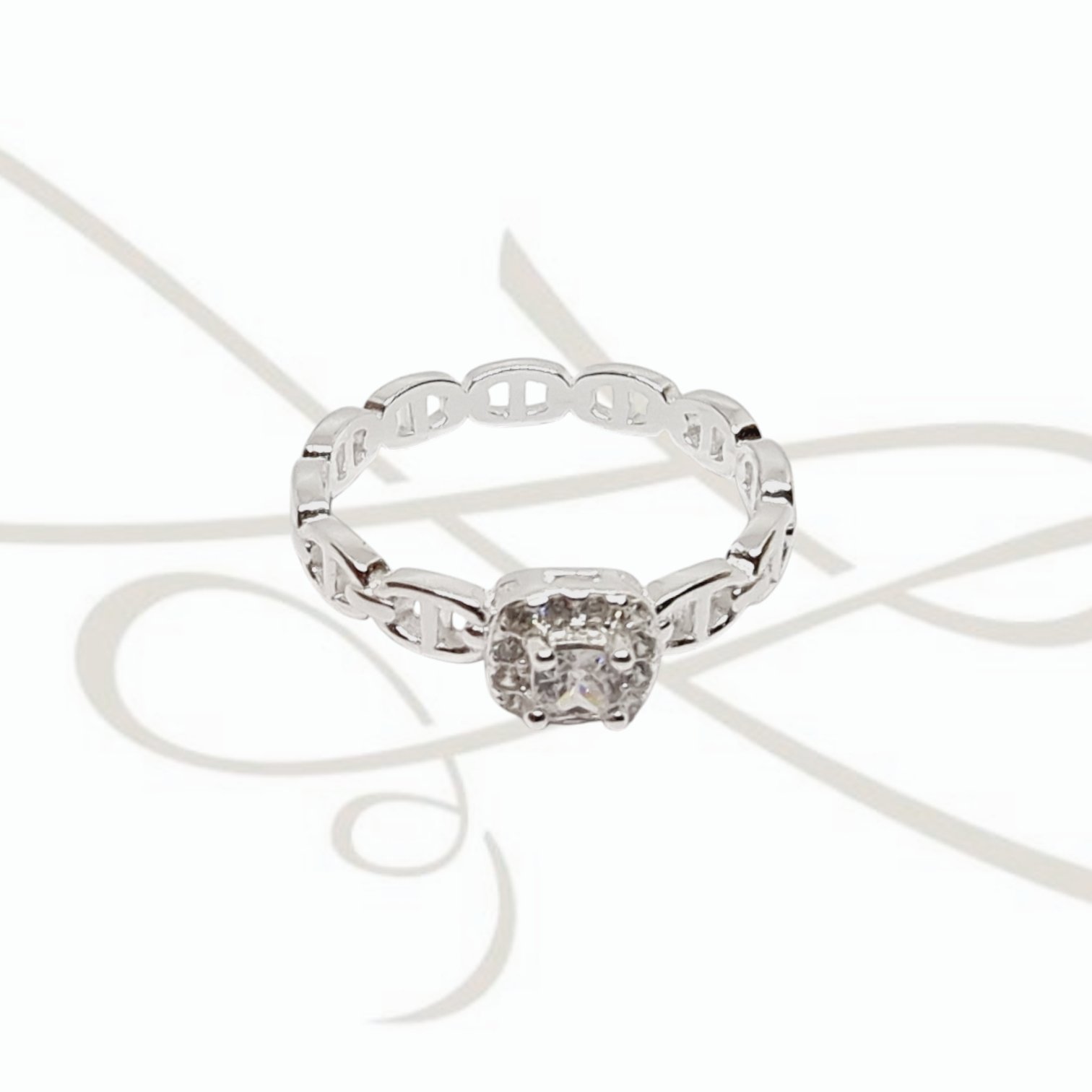 ANILLO PLATA SOLITARIO CON ZIRCONIAS