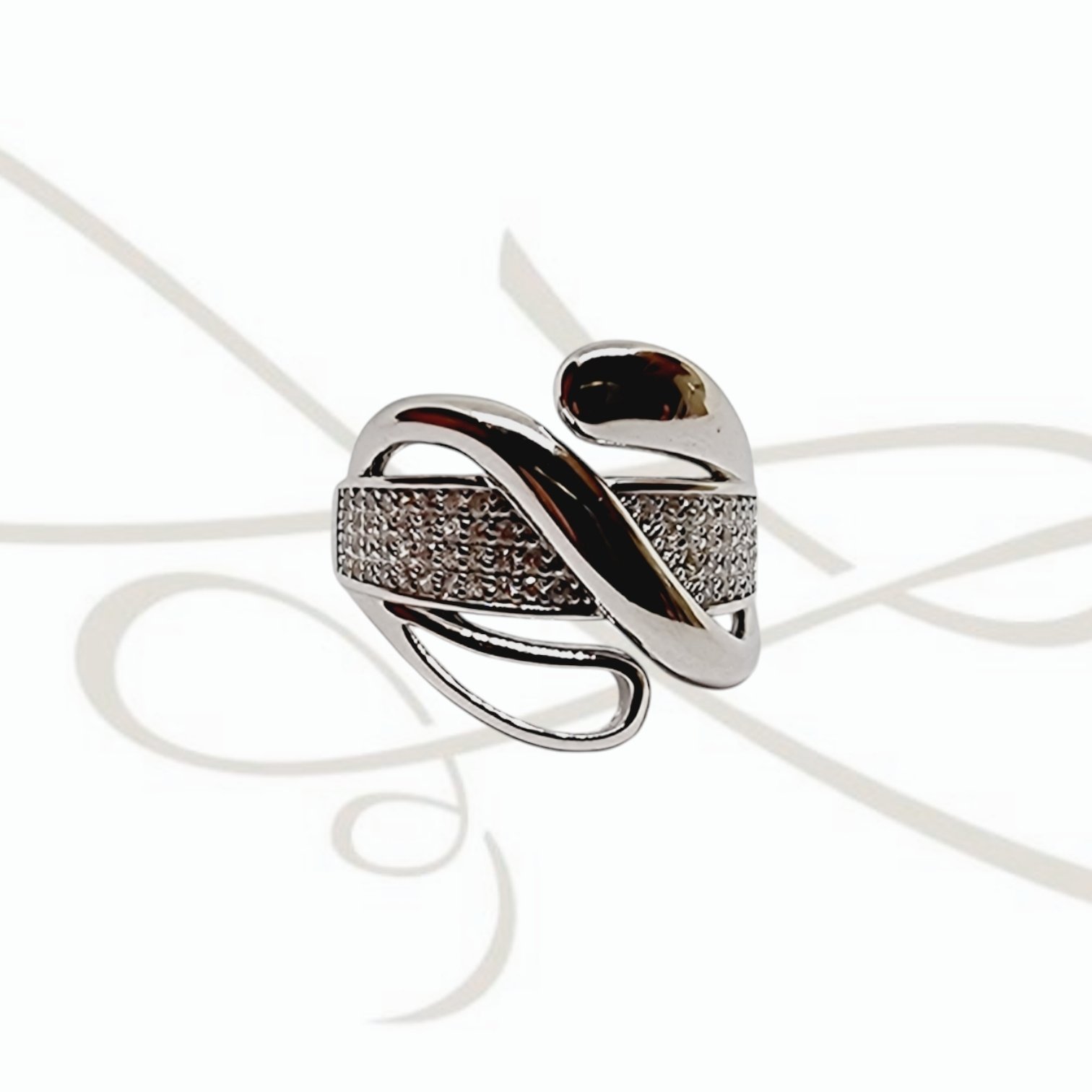 ANILLO PLATA INFINITO Y BANDA CON ZIRCONIA