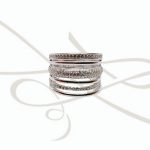 ANILLO PLATA SEIS LINEAS ZIRCONIA Y LISO