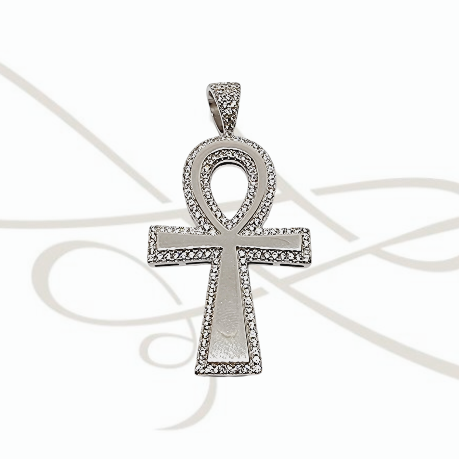 DIJE PLATA CRUZ GRUESA CON ZIRCONIA
