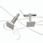 MANCUERNILLAS PLATA CUADRO PANEL ZIRCONIA