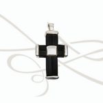 DIJE PLATA CRUZ CUADRO CAUCHO