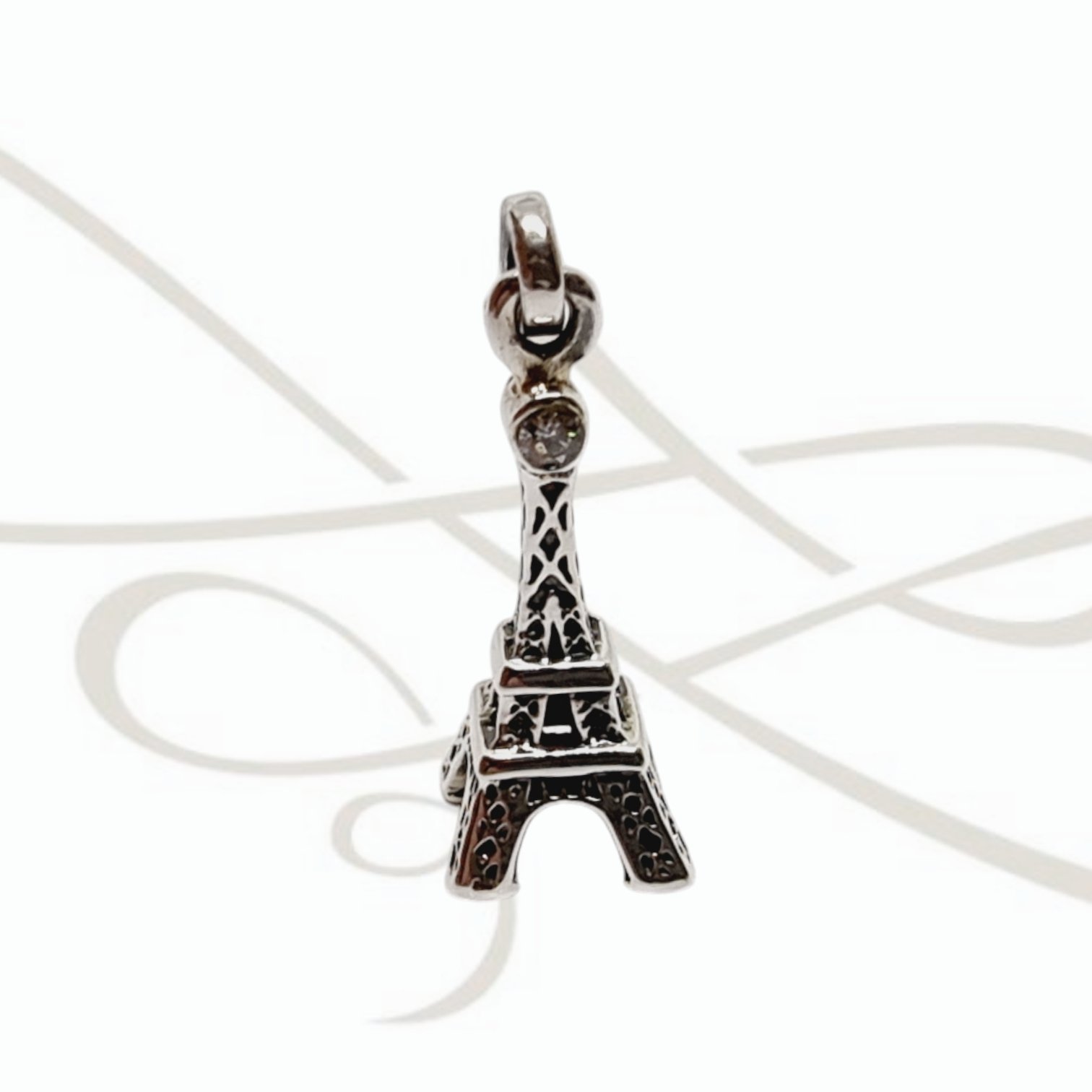 DIJE PLATA TORRE EIFFEL ZIRCONIA