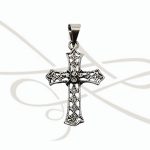 DIJE PLATA CRUZ FLOREADA RELIEVE