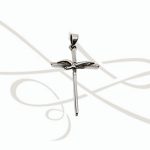 DIJE PLATA CRUZ PALOMA RELIEVE