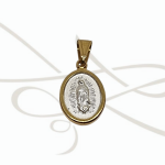 DIJE PLATA FRENTE Y VUELTA VIRGEN Y CRISTO FILO OL