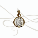 DIJE PLATA REDONDA GRANDE MADONA CON FILO OL