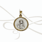 DIJE PLATA REDONDA GRANDE VIRGEN CON FILO OL
