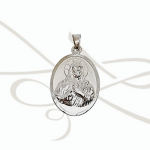 DIJE PLATA OVALADO CRISTO DIAMANTADO