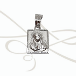 DIJE PLATA CUADRADA MINI VIRGEN DIAMANTADA