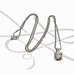 COLLAR CON DIJE PLATA RODIZADA CUADRADO CERTIFICADO MOISSANITE