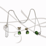 JUEGO PLATA RODIZADA GOTA Y CIRCULO ALEJANDRITA