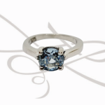 ANILLO PLATA RODIZADA CIRLUAR LISO TOPACIO AZUL