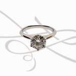 ANILLO PLATA RODIZADA SOLITARIO CERTIFICADO MOISSANITE