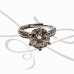 ANILLO PLATA RODIZADA AJUSTABLE CERTIFICADO MOISSANITE