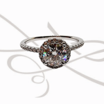ANILLO PLATA RODIZADA HALO CERTIFICADO MOISSANITE