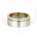 ANILLO ACERO ENSAMBLE ZIRCONIA LISO