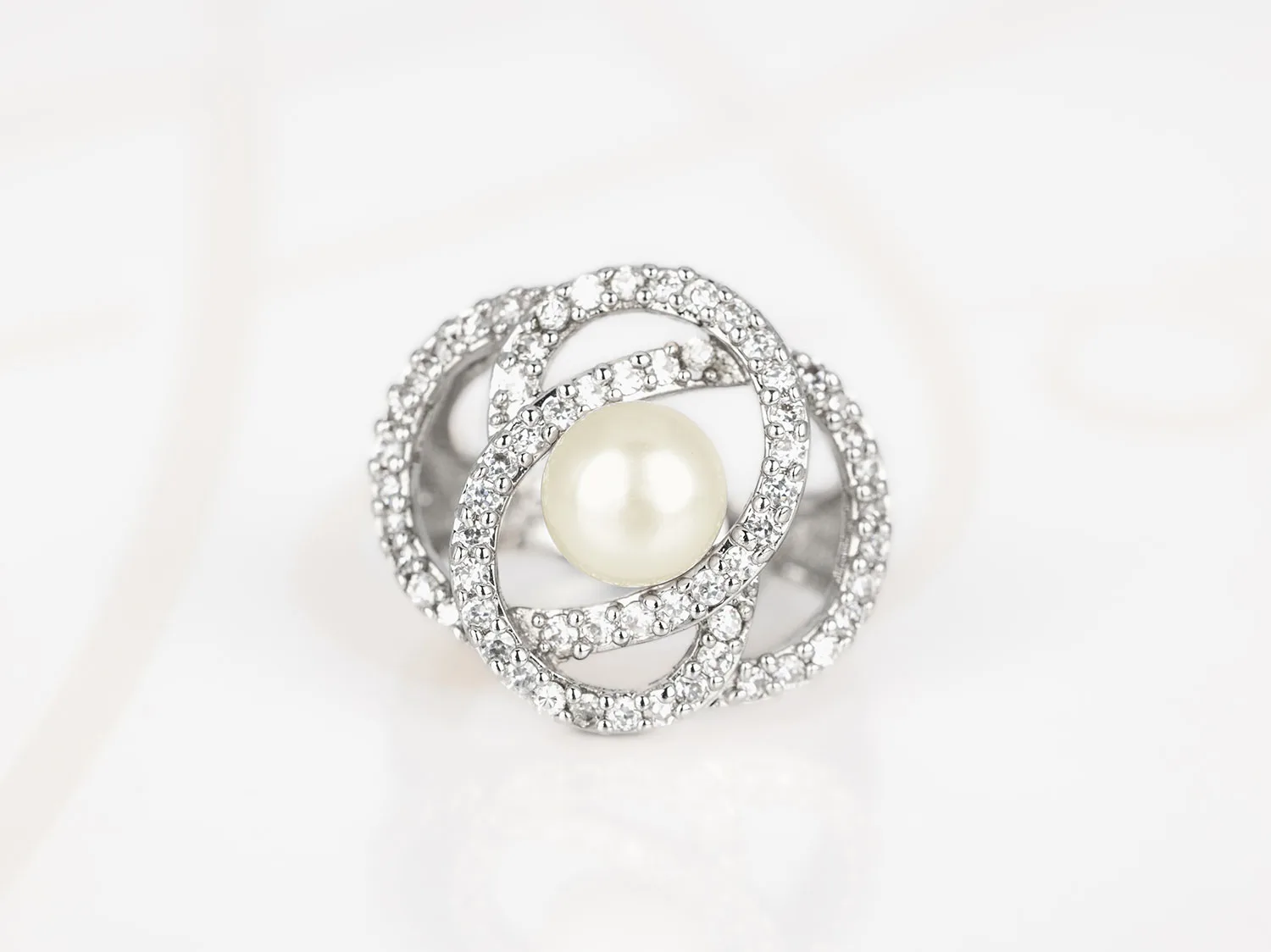 ANILLO ACERO GARIGOLEADO PERLA ZIRCONIA