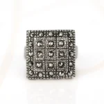 ANILLO ACERO CUADRADO ZIRCONIA
