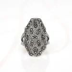 ANILLO ACERO OCTAGONO ZIRCONIA