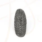 ANILLO ACERO OVALO GRANDE ZIRCONIA