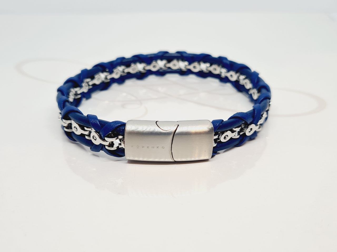 PULSERA CADENA BIKER MARINO