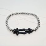 PULSERA SIN DIJE CADENA HERRADURA NEGRA