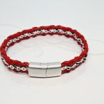 PULSERA CADENA BIKER ROJO