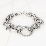 PULSERA SIN DIJE ACERO ESLABONES GRUESOS LISO