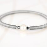 PULSERA SIN DIJE ACERO RESORTE PERLA
