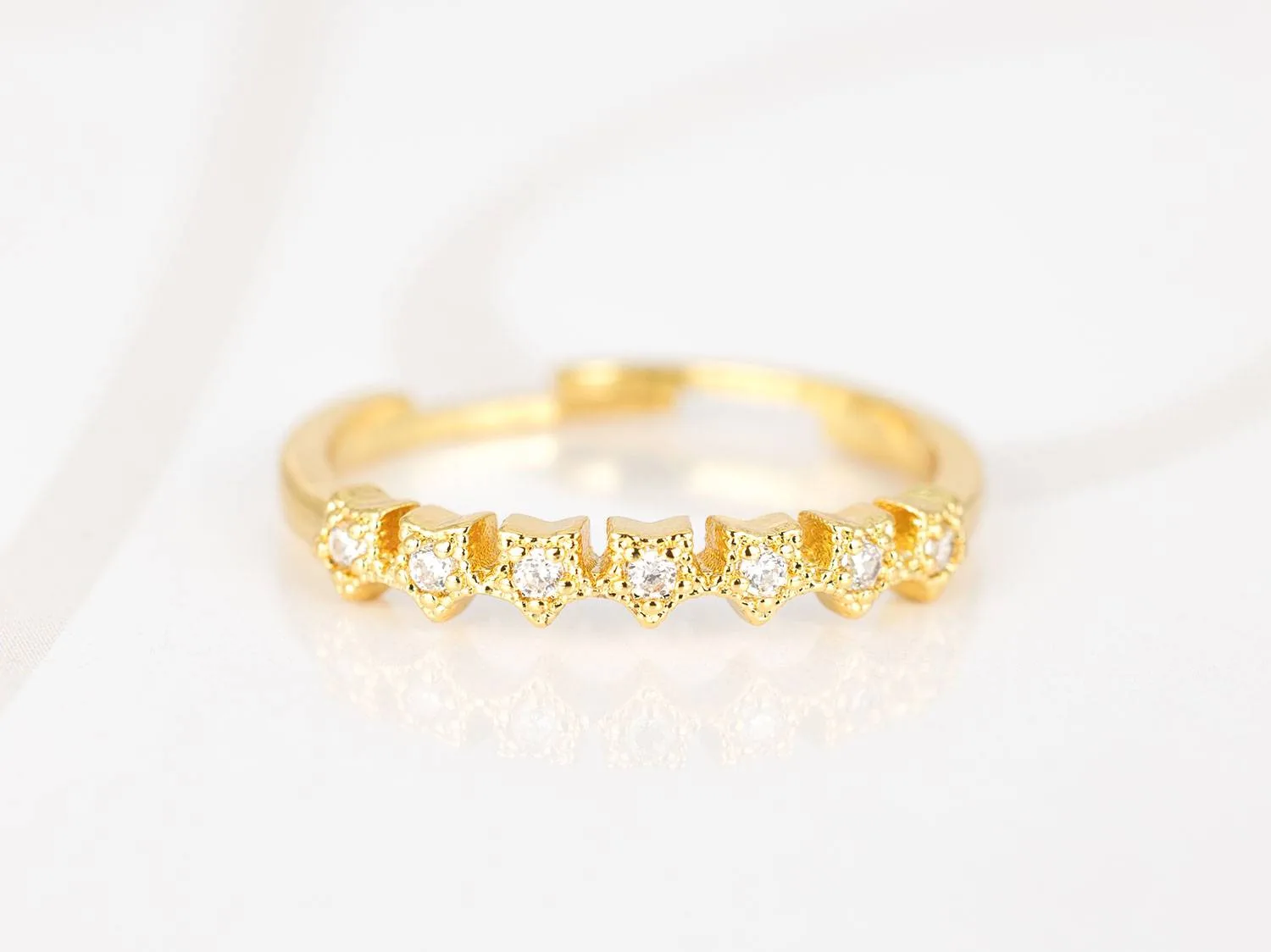 ANILLO BISUTERIA ESTRELLAS BLANCAS ZIRCONIA