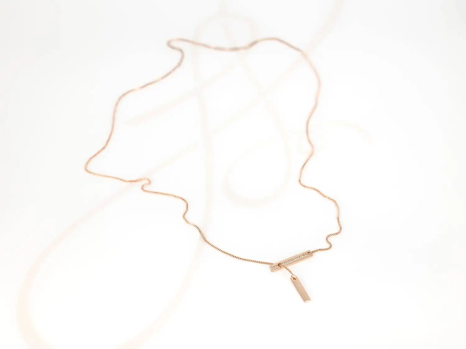 COLLAR CON DIJE BISUTERIA RECTANGULOS AJUSTABLES CADENA