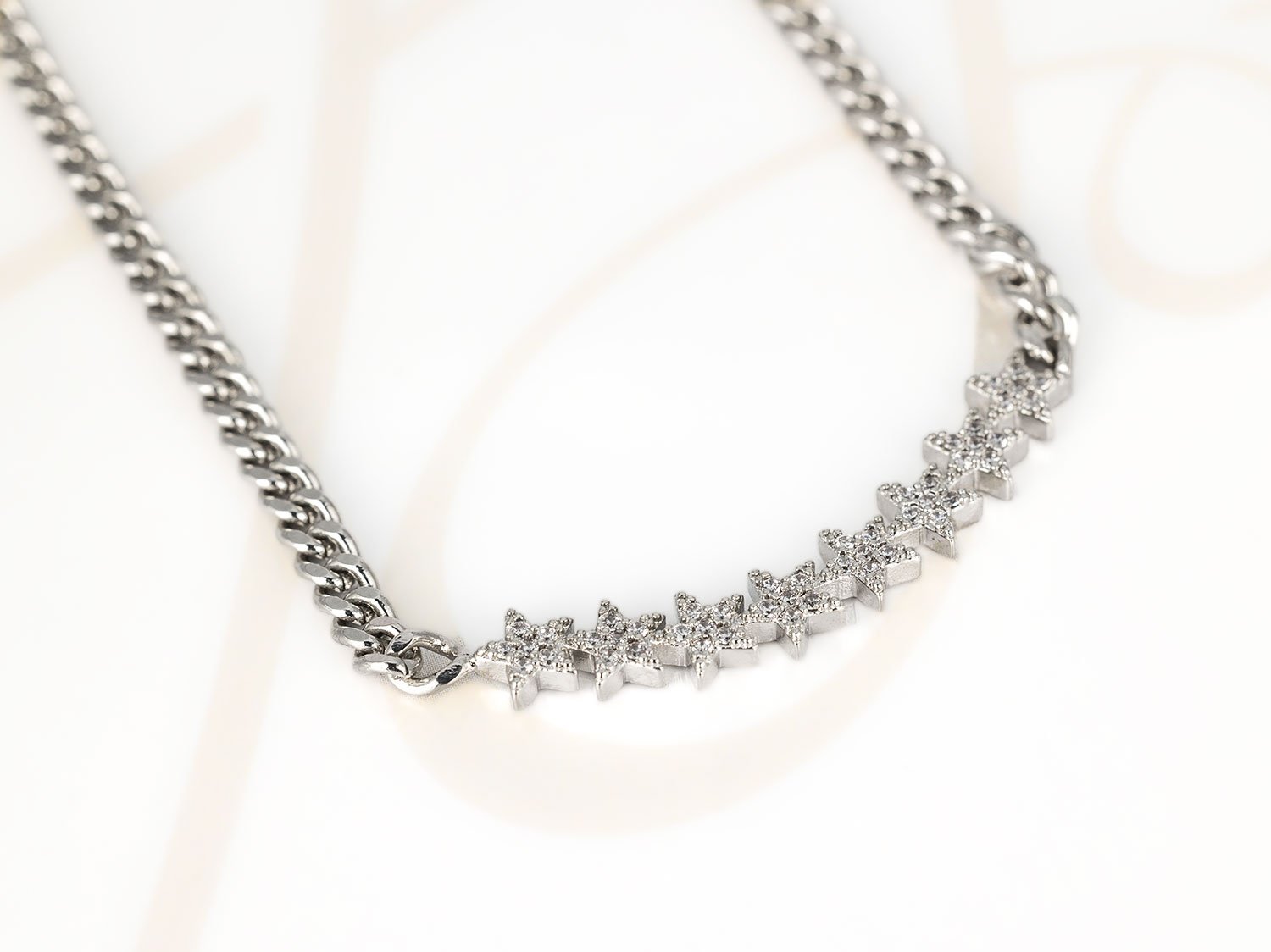 COLLAR SIN DIJE BISUTERIA CHOKER ESTRELLAS CADENA