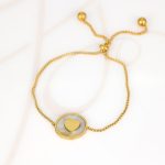 PULSERA CON DIJE BISUTERIA CIRCULO CORAZON CADENA