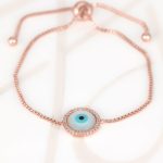 PULSERA CON DIJE BISUTERIA OJO ZIRCONIA CADENA