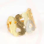 ANILLO ORO LAMINADO LINEAS CORAZONES DIAMANTADO