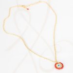 COLLAR CON DIJE ORO LAMINADO OJO CHAQUIRA CADENA